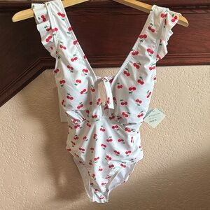 MARINA WEST Womens Size Small NWT Retro Cherry Patterned Swimwear One Piece 1 PC